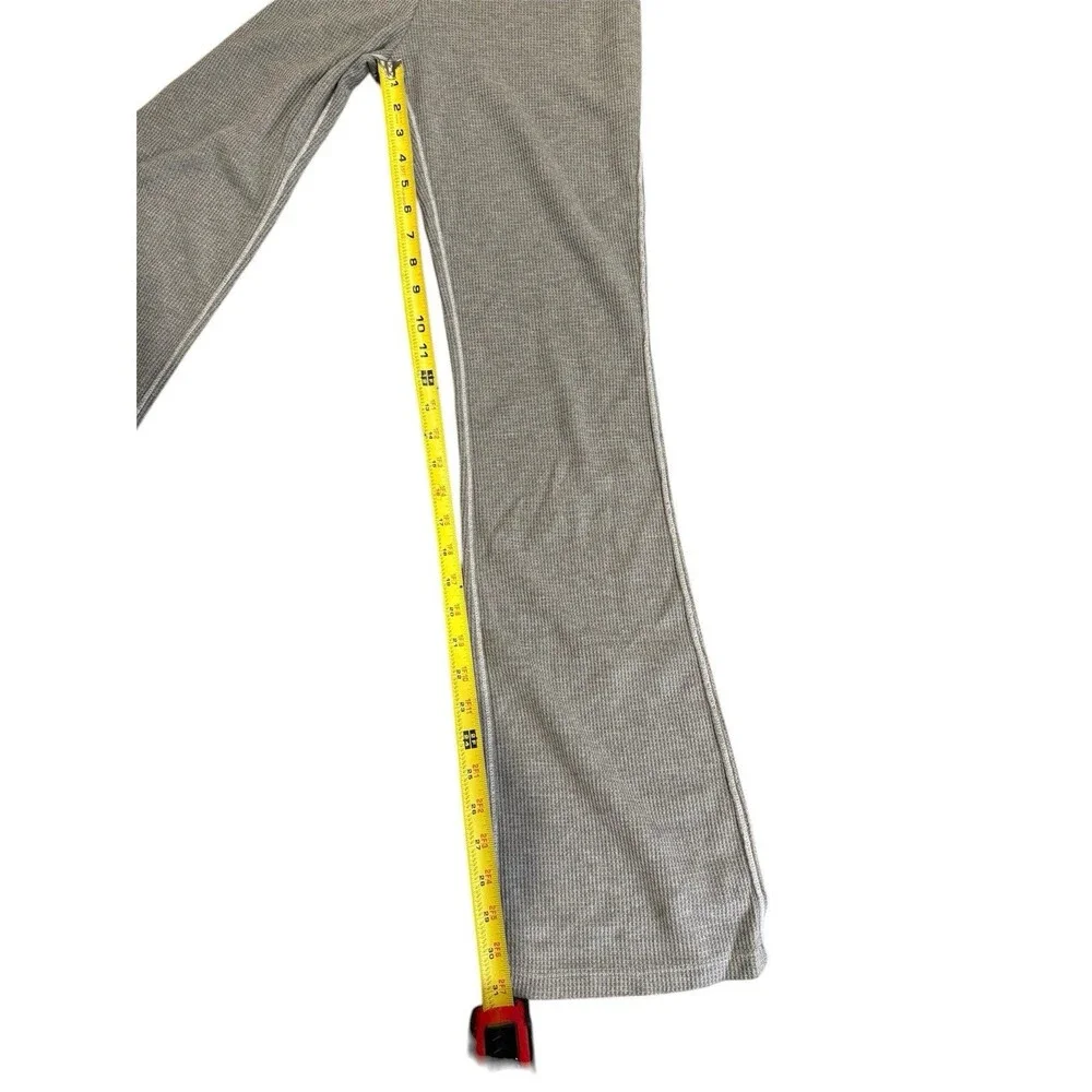 Intimately Free People Womens Thermal Pants Gray High Rise Slim flare Lounge XS